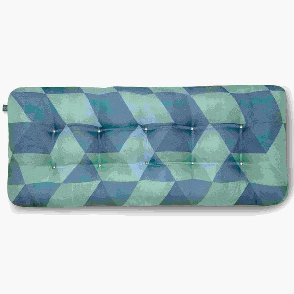 Duck Covers Indoor/Outdoor Bench Cushion, 42 x 18 x 5", Blue Lagoon Geo DCBLBN42185